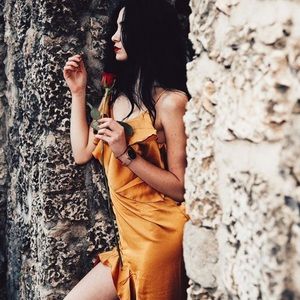 PLT Yellow Satin Dress